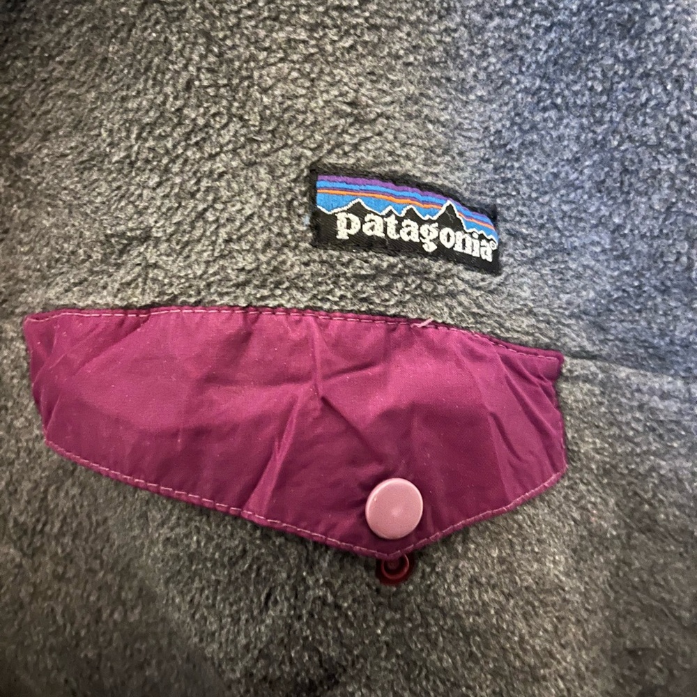 Patagonia Gray Fleece Pullover with Purple Trim - Picture 6 of 6